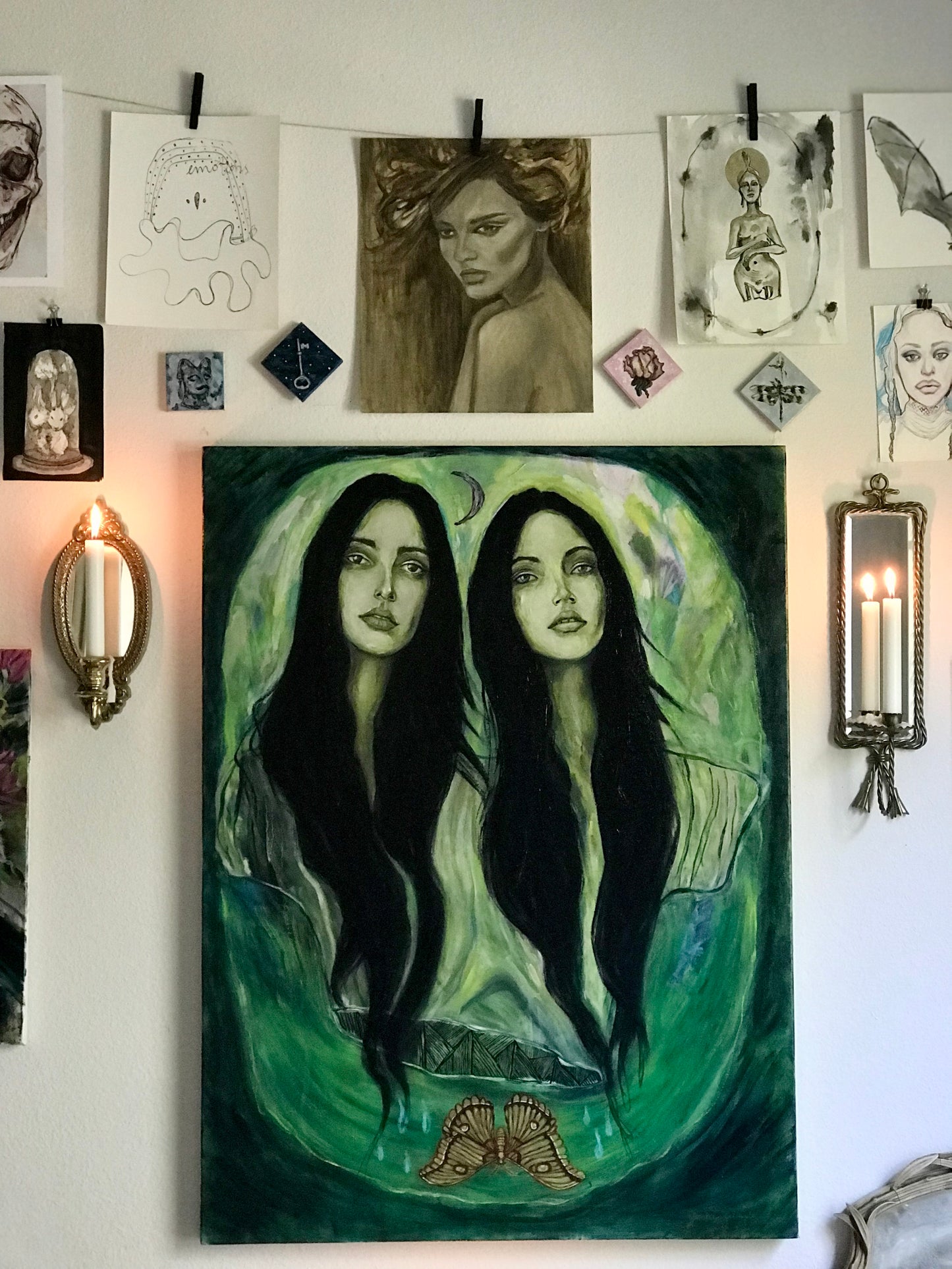 Blue Moon Gallery Wall. Fine Art by Jessica Gallardo 2021.