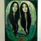 Blue Moon Original Oil Painting 30" x 40". Fine Art by Jessica Gallardo 2021. Symbolism, Occultism, Goddess Artifacts.