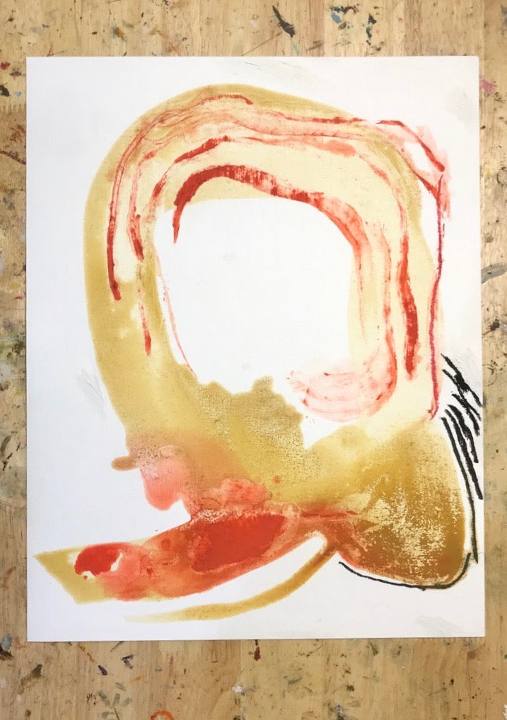 Oil & Turp Experiment No. 2 - Coffee Blood Original Painting