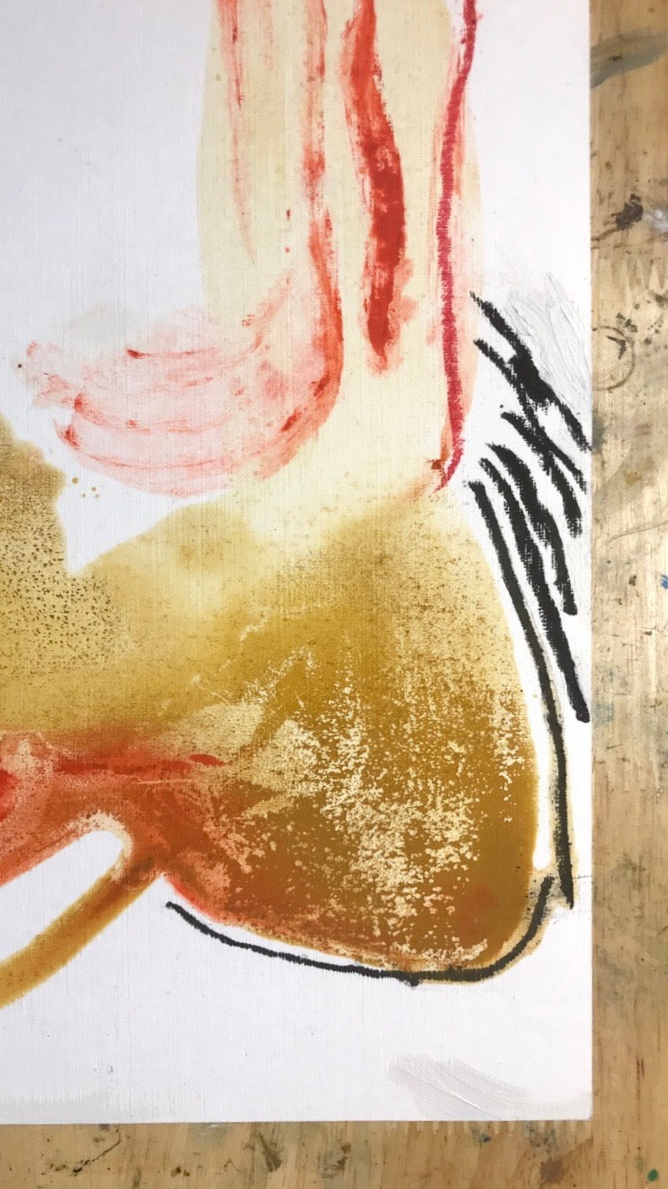 Oil & Turp Experiment No. 2 - Coffee Blood Original Painting