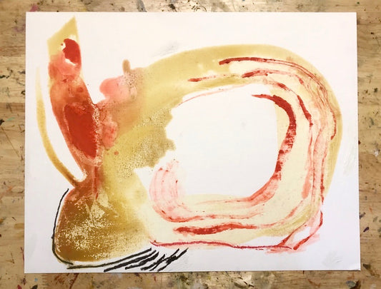 Oil & Turp Experiment No. 2 - Coffee Blood Original Painting