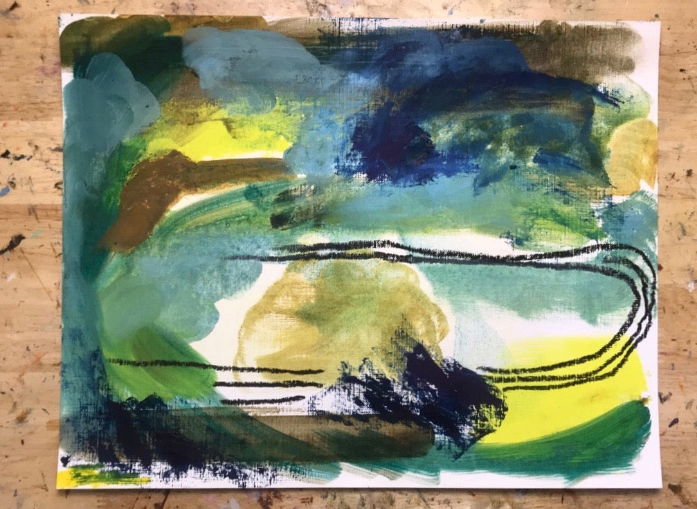 Oil & Turp Experiment No. 1 - Forest at Dawn - Original Painting