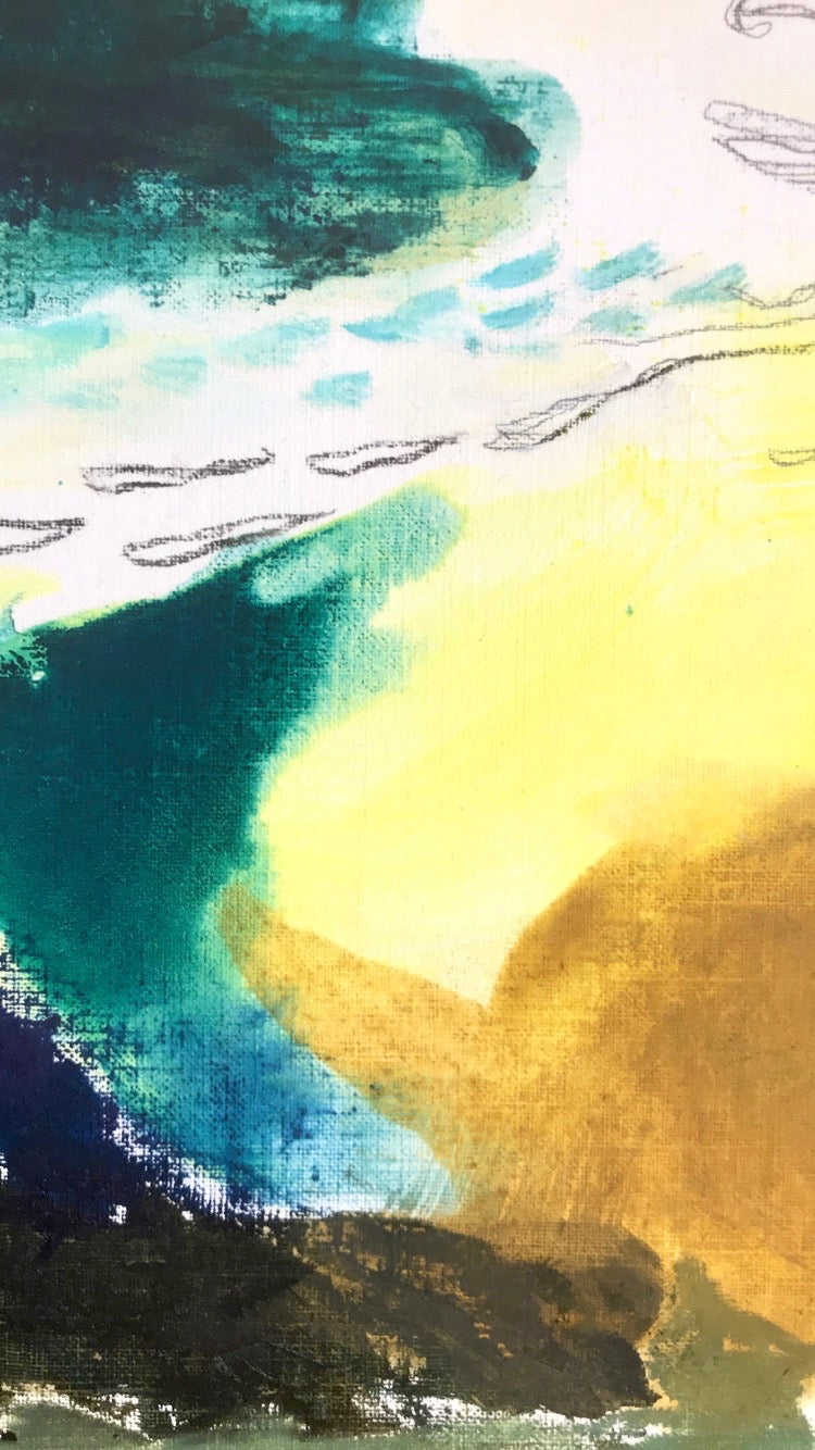 Oil & Turp Experiment No. 3 - Water Meets Earth - Original Painting