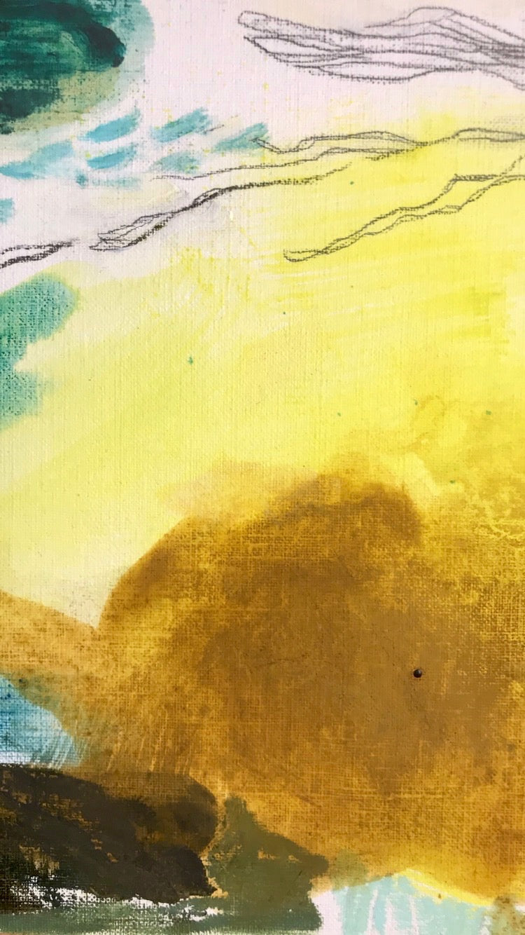 Oil & Turp Experiment No. 3 - Water Meets Earth - Original Painting