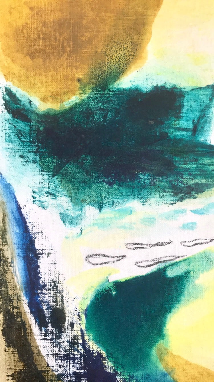 Oil & Turp Experiment No. 3 - Water Meets Earth - Original Painting